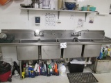 4 Bay Stainless Steel Sink 117x24