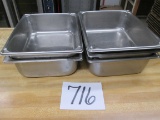 5 Stainless Steel Half Size Buffet Pan 4in Deep *5