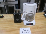 Household Toaster And Coffee Brewer