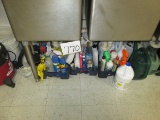 Rack Of Miscellaneous CLEANING Supplies