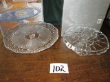 2x Glass Cake Pedestals