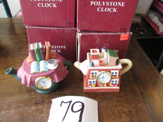 8x Polystone Clocks