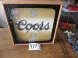 Coors Battery Operated Clock Wood Frame