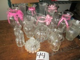 24 Pieces Of Glassware Vases Candle Holders Etc