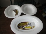 Three Large Plastic Serving Bowls