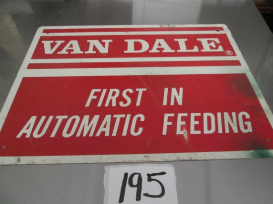 Vintage Tin Van Dale Farm Sign