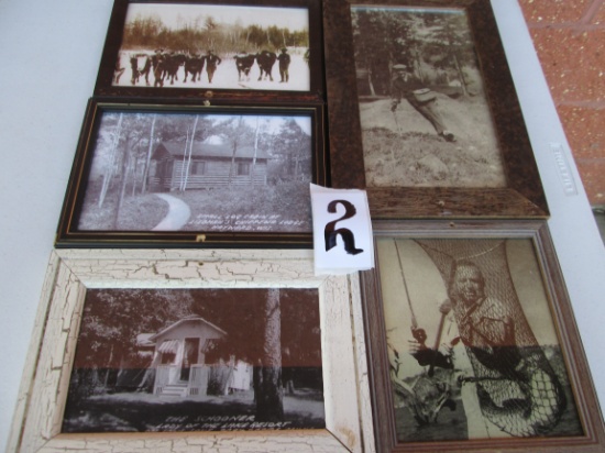 5 Vintage Framed Photos