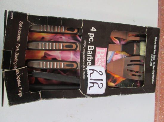 4 Piece Extra Long Stainless Bbq Set