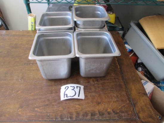 6x Stainless Steel 1/6 Size Buffet Pans 6"deep