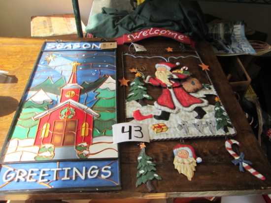 2x New Holiday Hanging Signs
