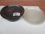 9 Plastic Serving Trays, 1 Riser