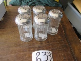 5 New American Metalcraft Glass Shakers