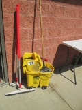 Mop Bucket, Mop, Scrub Brush, Squeegee