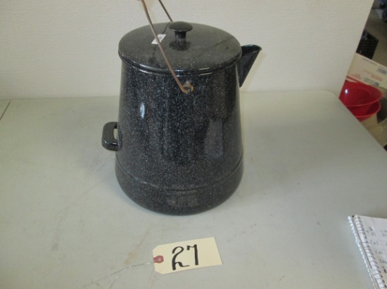 Vintage Blue Enamalware Coffee Pot