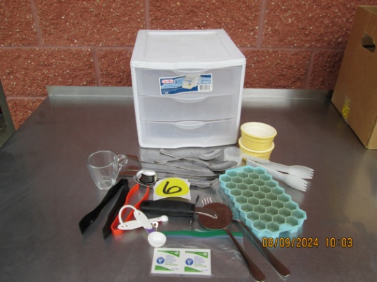 Sterilite 3 Drawer 8.5" X 11 Cabinet With Asst Kitchen Items