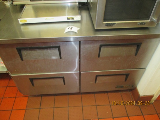 True Work Top Stainless Steel Refridgerator on Casters, 4 Drawer