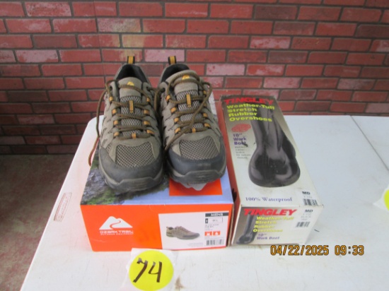 New Men's Ozark Trail 9 1/2 Hiking Shoe & Tingley Rubber Boots