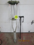 Folding Adjustable Cane and Crutches