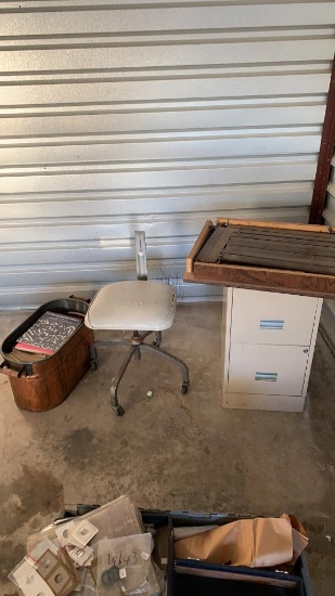 Filing cabinet and chair