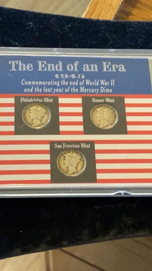 1945 Mercury Dime set