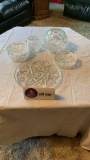 Crystal ashtrays and platter and bowls