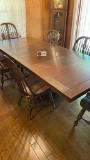 Ethan Allen wooden dining room table and chairs.
