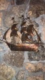 Large metal boat wall hanging