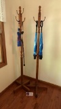2 wooden coat racks