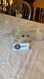 Crystal brandy holder and vase and bowl and misc