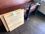 BLONDE BUTCHERBLOCK TABLE TOPS W/DOUBLE INLINE BASES