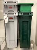 LOT - (4)RUBBERMAID & SLIM JIM TRASH RECEPTACLES