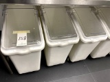 CONTINENTAL WHITE PLASTIC INGREDIENT BINS W/CASTERS