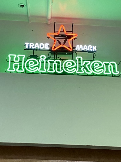 NEON 'HEINEKEN TRADE MARK' STAR BEER SIGN