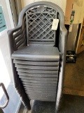 GREY PLASTIC STACKING ARMCHAIRS