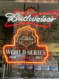 NEON 'BUDWEISER-S.F. GIANTS WORLD CHAMPIONS 2014' BEER SIGN