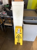 LOT - WHITE POLY CUTTING BOARDS & WET FLOOR SIGNS