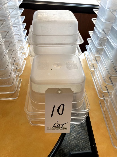 LOT - (30)CLEAR PLASTIC 1/6-SIZE 2"/4" FOOD CONTAINERS