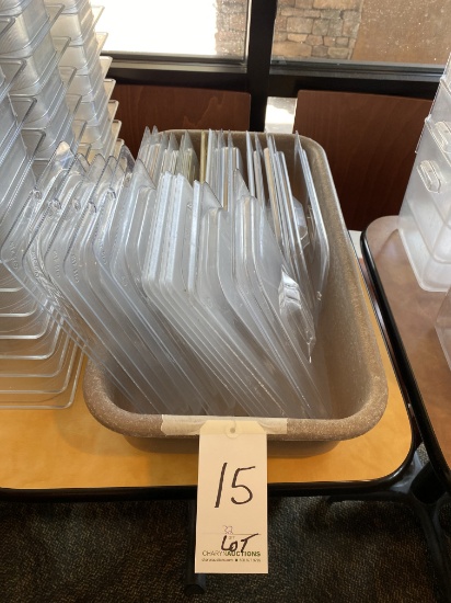 LOT - (30)CLEAR PLASTIC 1/3-SIZE FOOD CONTAINER LIDS
