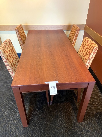 LOT - LAMINATE 72"X32" W/(4)MATCHING CHAIRS