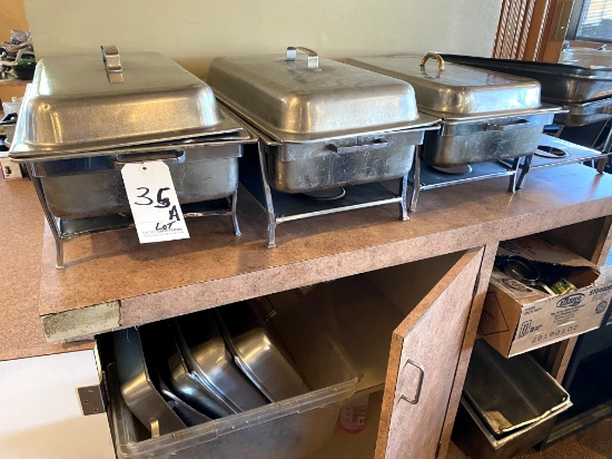 *LOT*(4)CHAFING DISHES W/EXTRA PARTS