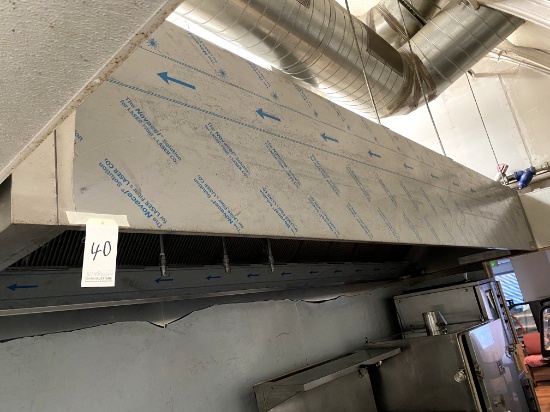 NEW CAPTIVEAIRE S/S 15'X54"X24" EXHAUST HOOD W/FILTERS & FIRE SYSTEM W/S.S. CABINET
