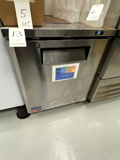 TURBO AIR S/S 1-DOOR 27" UNDERCOUNTER REFRIGERATOR W/CASTERS MOD. MUR28N (NO CONTENTS INCLUDED)