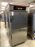 FWE ALL S/S SPLIT-DOOR RETHERMALIZER COOK & HOLD OVEN W/CASTERS 208V 3PH MOD. RH-B-32H0 +(30)BASKETS