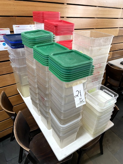 *LOT*(70)PLASTIC ASST FOOD CONTAINERS W/SOME LIDS
