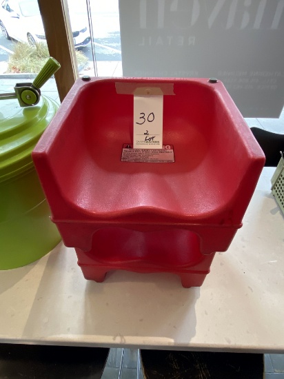 *LOT*(2)RED PLASTIC BOOSTER SEATS