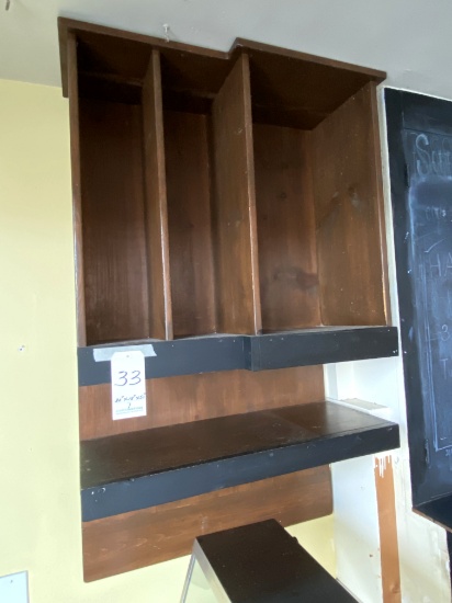 WOOD 30"X13"X51" WALL SHELVING UNIT