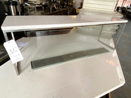 CORIAN TOP 45"X12"X15" COUNTERTOP SHELF UNIT W/PLEXIGLASS SNEEZEGUARD
