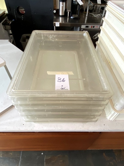 *LOT*(5)LARGE CLEAR PLASTIC FOOD CONTAINERS