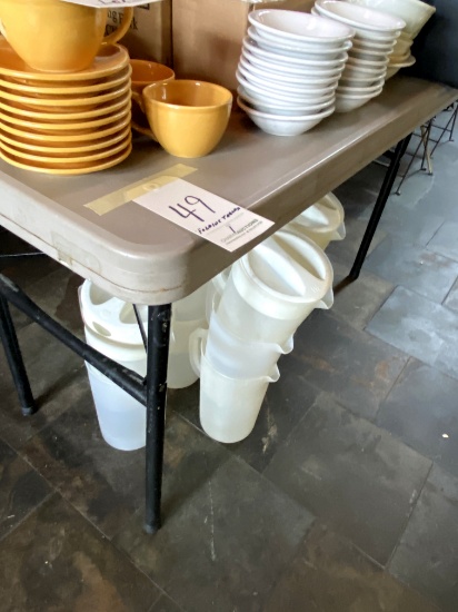 WHITE PLASTIC 48"X24" BANQUET TABLE