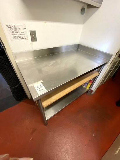 ALL S/S 47"X26" WORKTABLE W/(2)BACK/SIDE SPLASHGUARDS & S/S UNDERSHELF